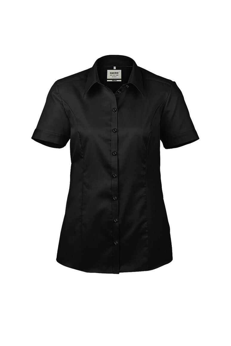 HAKRO Business Short-Sleeve Blouse 112 in black – front view