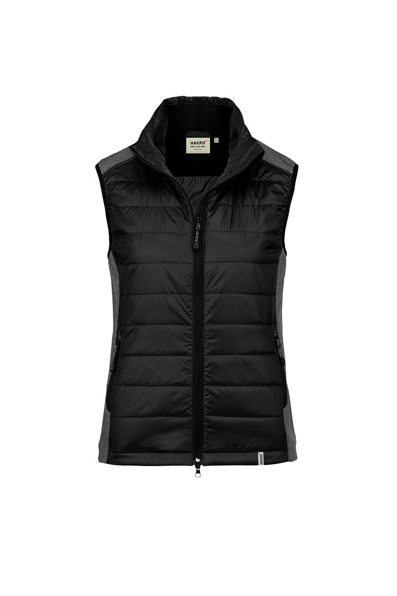 HAKRO Hybrid Gilet Contrast Women 264 in black – front view