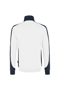 HAKRO MIKRALINAR® Zip-Sweatshirt Contrast 476 in Weiß/Anthrazit – Rückansicht – Bild 9