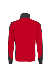 HAKRO MIKRALINAR® Zip-Sweatshirt Contrast 476 in Rot/Anthrazit – Rückansicht – Bild 10
