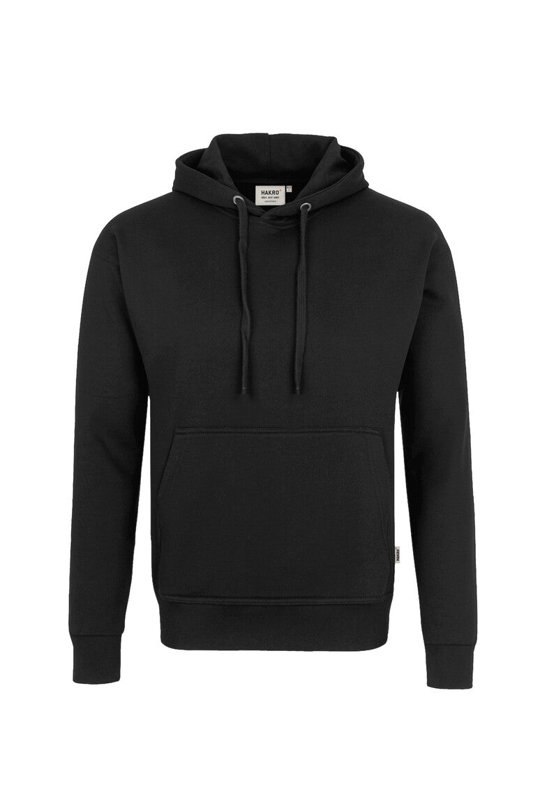 HAKRO Premium Hooded Sweatshirt 601 in black – front view