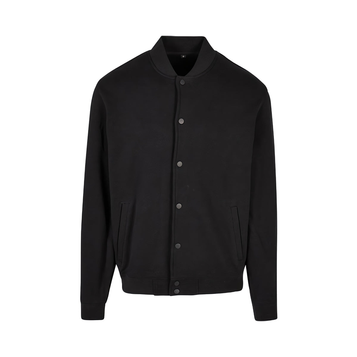 Jacket Build Your Brand Heavy Tonal College Jacket in Black – front view