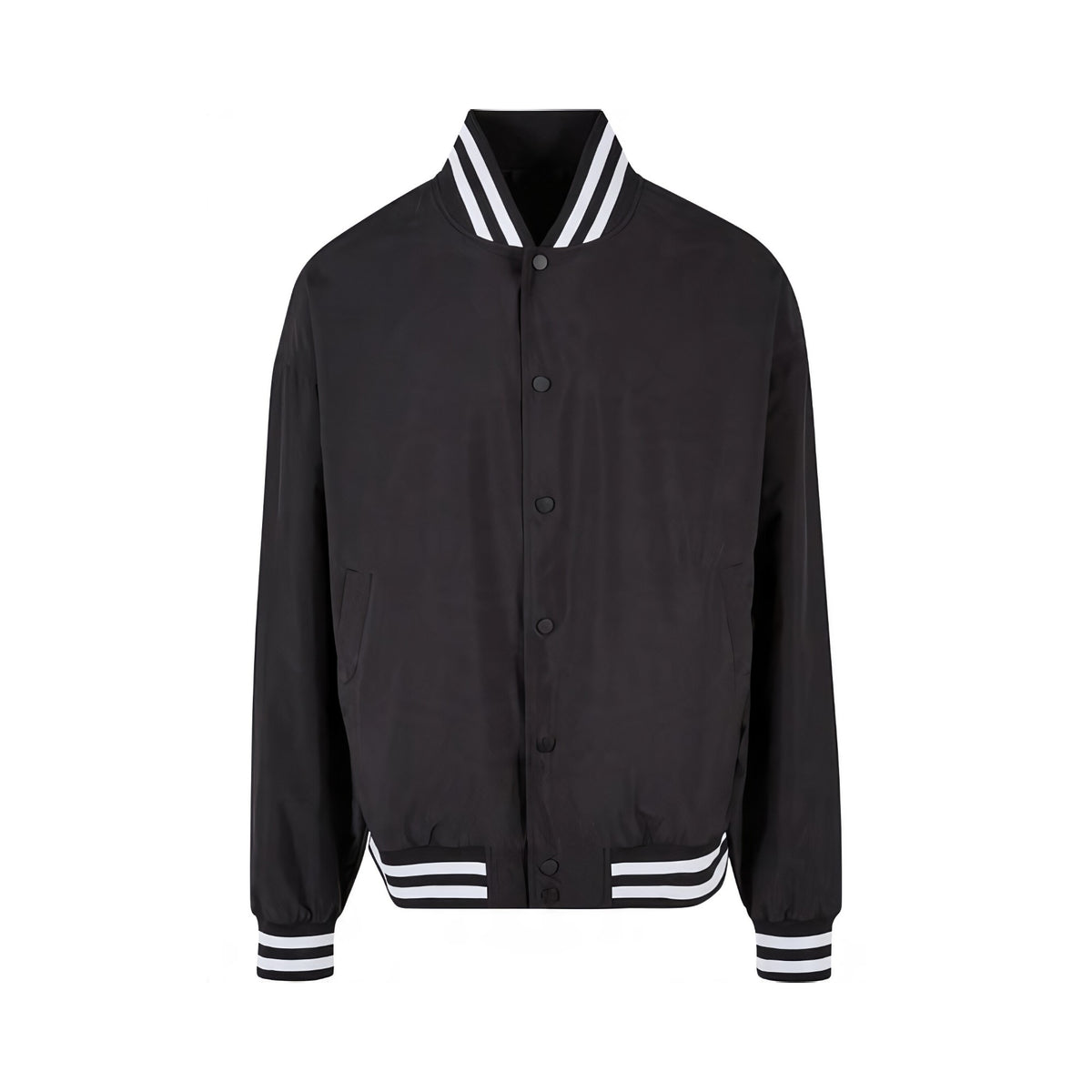 Jacke Build Your Brand Light College Jacket in Black – Vorderansicht