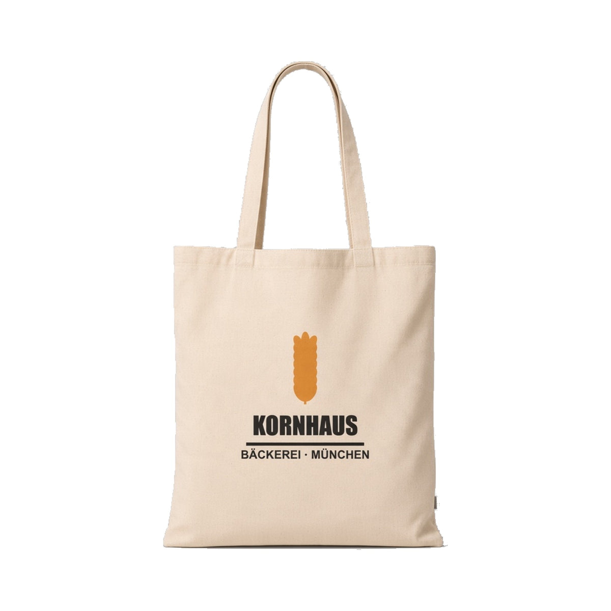 Mit KI bearbeitet: Baumwolltasche Printwear XT104N natur mit 2-farbigem Siebdruck, Vorderansicht