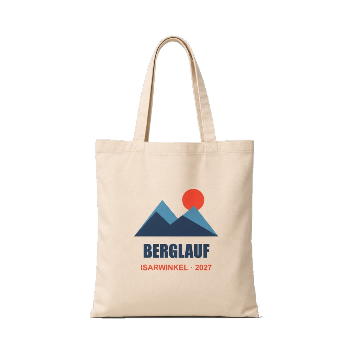 Mit KI bearbeitet: Baumwolltasche Printwear XT104N natur mit 3-farbigem Siebdruck, Vorderansicht