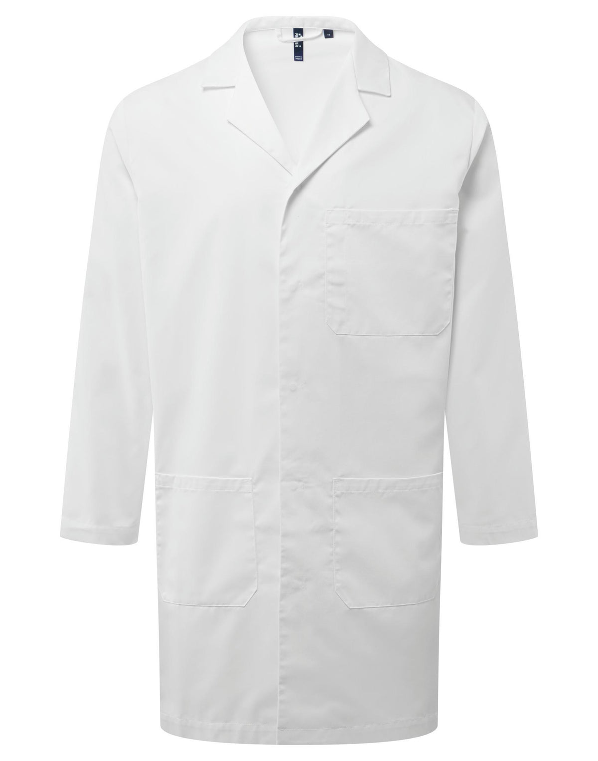 Kittel Premier Workwear Essential 3-Pocket Work Coat in White – Vorderansicht
