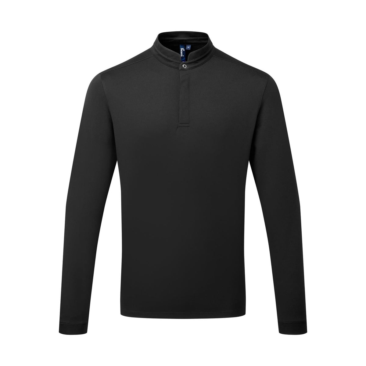 Chef's shirt Premier Workwear Essential Coolchecker® Chefs Shirt - Long Sleeve in Black – front view