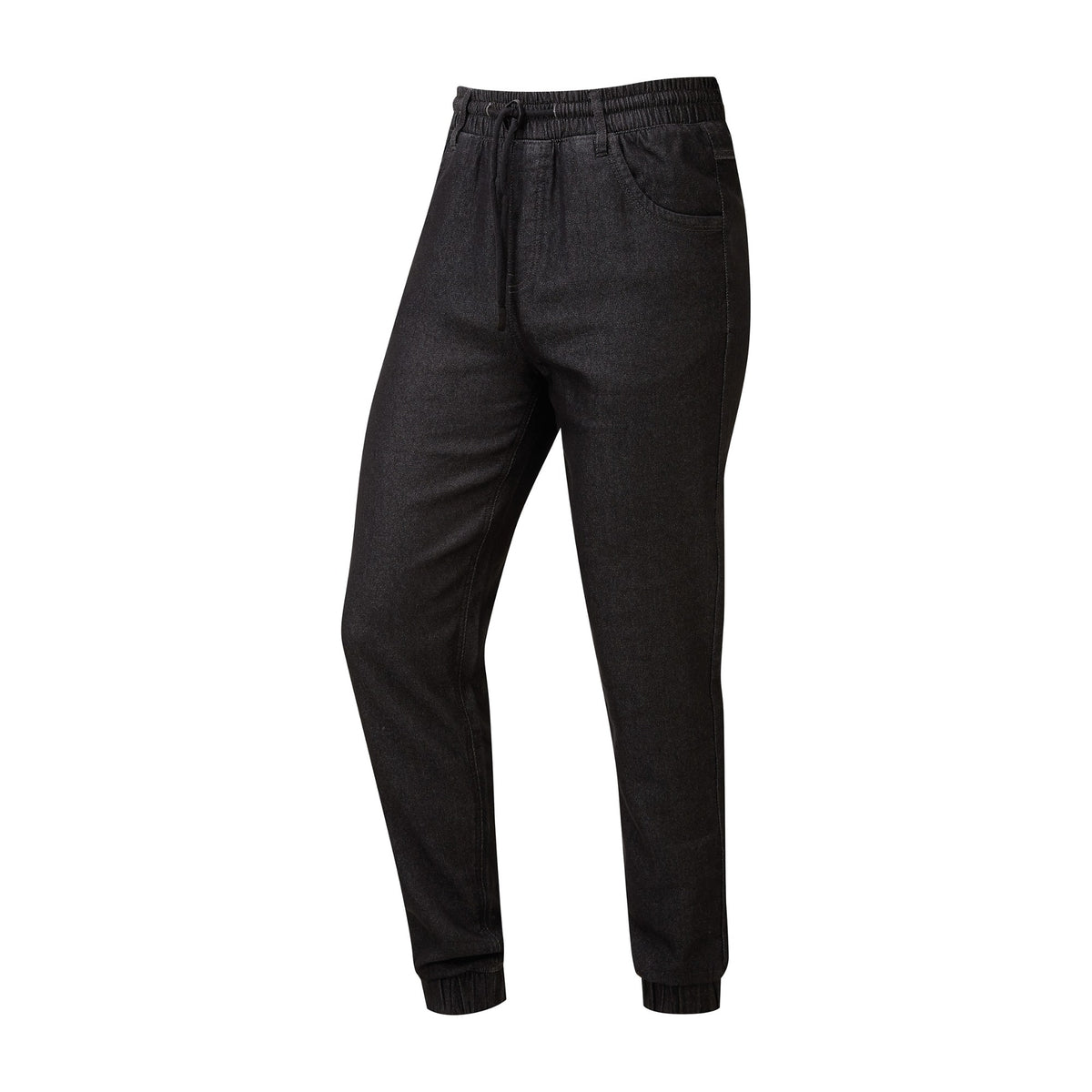 Kochhose Premier Workwear Artisan Chef´s Jogging Trousers in Black Denim – Vorderansicht
