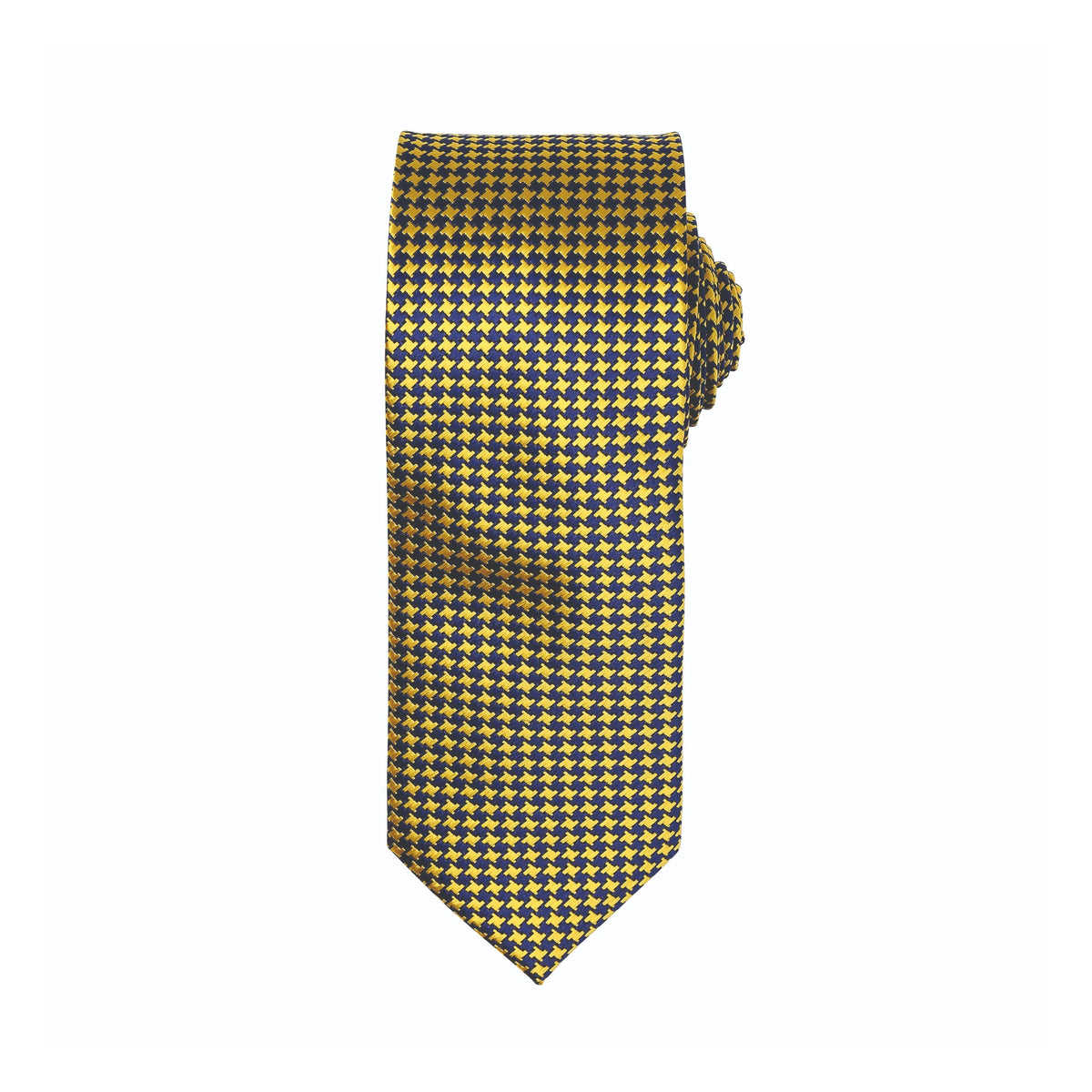 Tie Premier Workwear Puppy Tooth Tie in Gold – front view