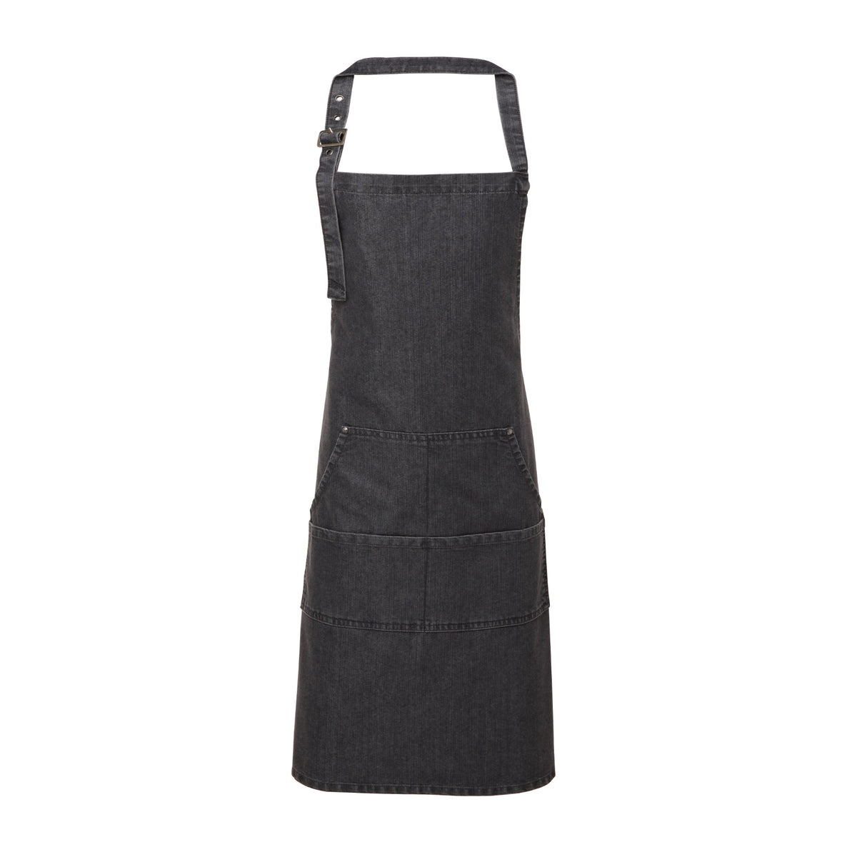 Bib apron Premier Workwear Jeans Stitch Denim Bib Apron in Black Denim – front view