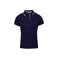 Polo shirt Premier Workwear Women´s Contrast Coolchecker® Polo in Navy/White – front view – Bild 10