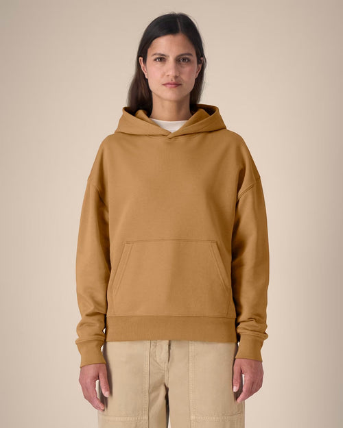 SHIRTPLUS Kapuzenpullover Chaser in Camelbraun, Damen, mit Kapuze und Kängurutasche, Baumwolle