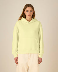 SHIRTPLUS Damen Kapuzenpullover "Chaser" in Hellgelb, mit Kängurutasche und ohne Kordelzug. – Bild 6