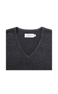 SHIRTPLUS Strickpullover für Damen mit V-Ausschnitt aus pflegeleichtem Cotton Blend™ Material in Dunkelgrau – Bild 4