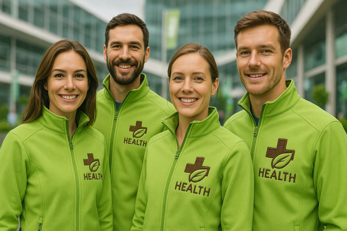 Bestickte Softshelljacke als Arbeitskleidung mit Logo – KI-generiertes Bild