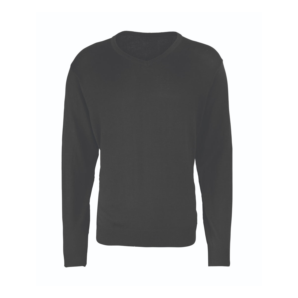 Knitted jumper Premier Workwear Men´s V-Neck Knitted Sweater in Black – front view