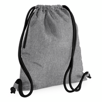 Turnbeutel BagBase Icon Gymsac in Grey Marl / Black – Vorderansicht – Bild 10
