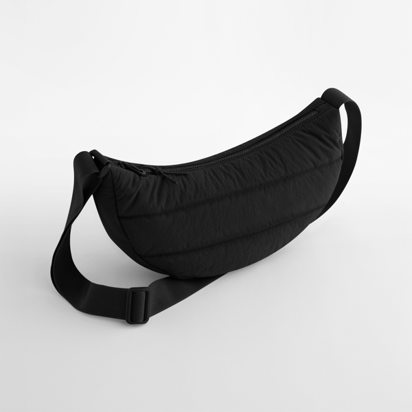 Umhängetasche BagBase Quilted Cross Body Bag in Black – Vorderansicht