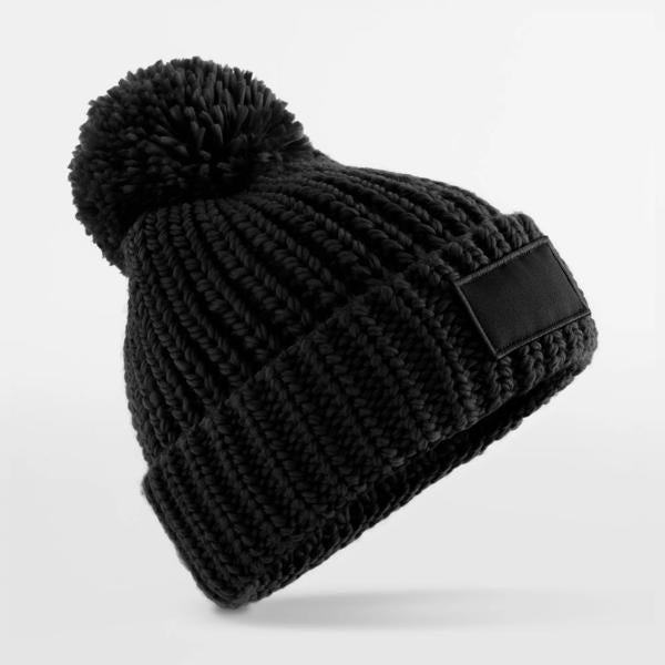 Mütze Beechfield Toasty Patch Beanie in Black – Produktansicht