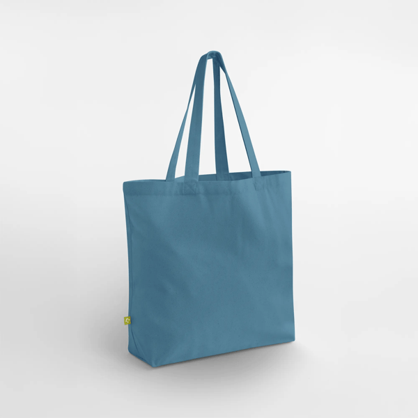 Baumwolltasche Westford Mill EarthAware® Organic Maxi Bag for Life in Airforce Blue – Vorderansicht