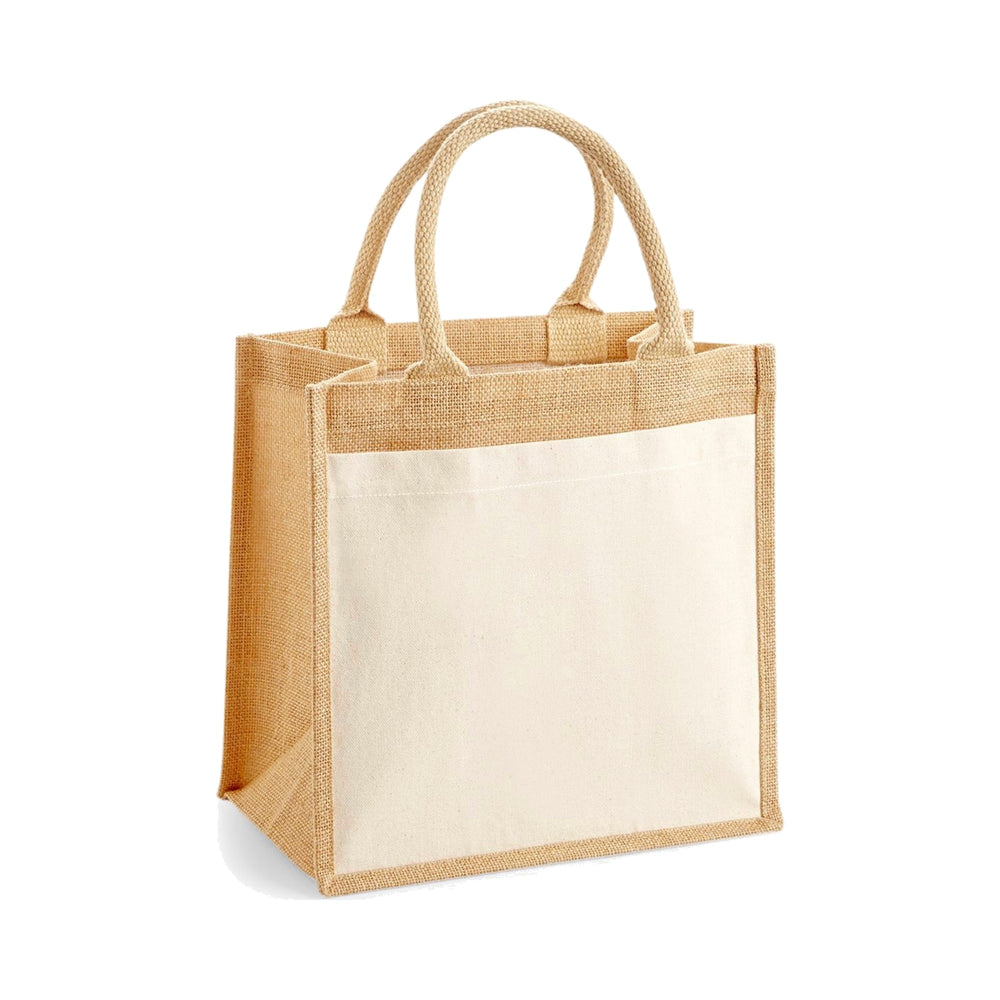Tasche Cotton Pocket Jute Midi Bag