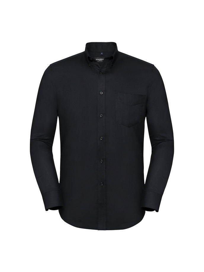 Men´s Long Sleeve Tailored Button-Down Oxford Shirt-Black