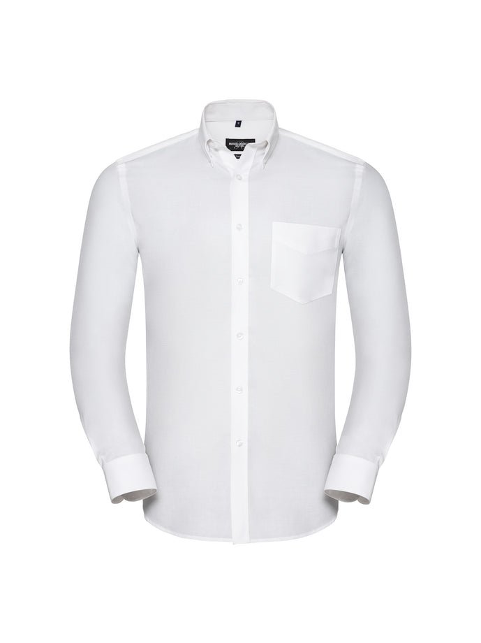 Men´s Long Sleeve Tailored Button-Down Oxford Shirt-White