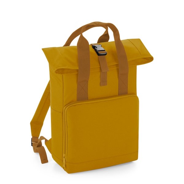 Recycled Mini Twin Handle Roll-Top Backpack-Mustard