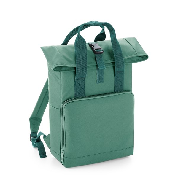 Recycled Mini Twin Handle Roll-Top Backpack-Sage Green