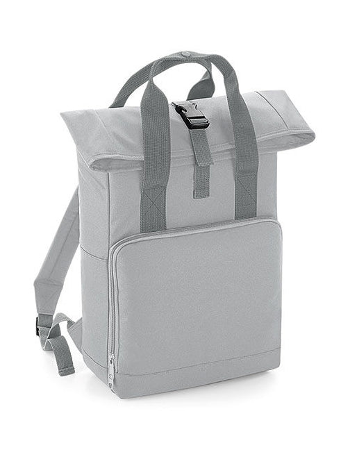 Twin Handle Roll-Top Backpack-Light Grey
