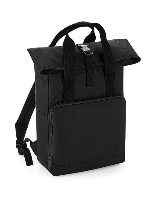 Twin Handle Roll-Top Backpack-Black